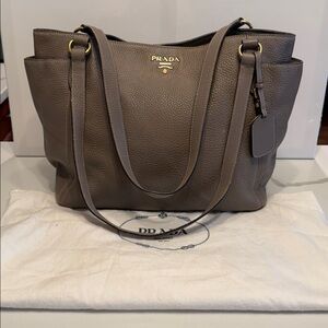 Prada Women's Brown Leather Tote Bag